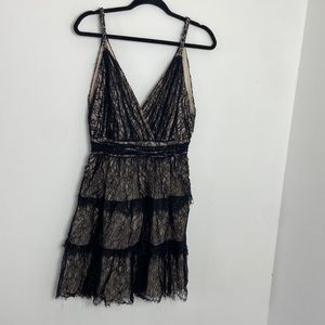 Alice & Olivia Olive Lace Dress in Black & Sesame
